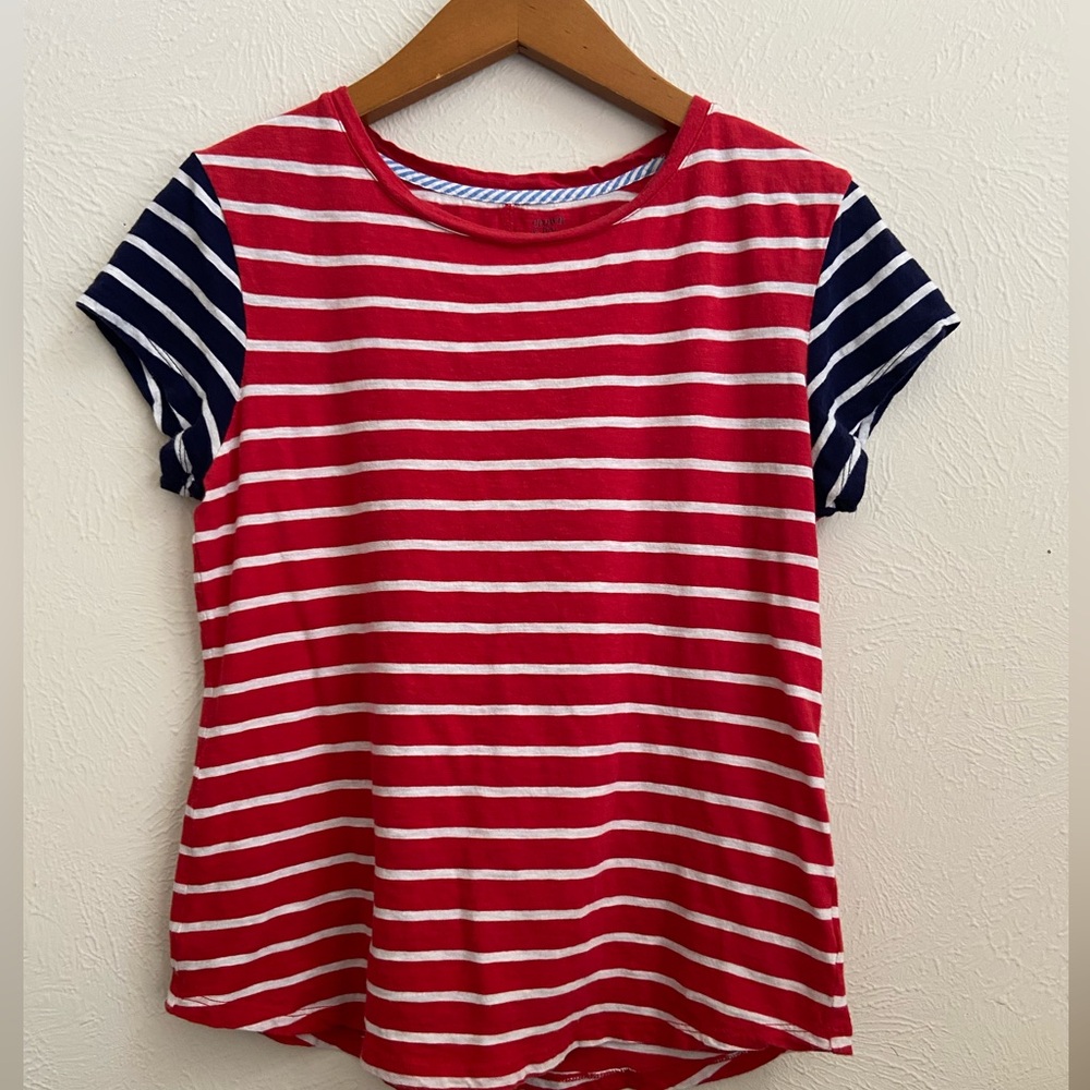 all cotton pull on vintage wash classic fit medium stripe top short cap …